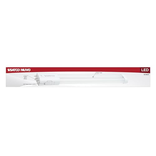 Satco S18421 10W PLL LED Lamp, 2G11 Base, Ballast Bypass Type B, Selectable CCT 3000K to 6500K Soft White to Daylight, 1180-1250 Lumens, Frost, 120-277V, Shatter Proof, 50000 Hours (2 Pack)