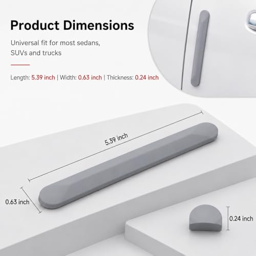 4 PCS Silicone Car Door Edge Guards, Self Adhesive Car Door Protector, Anti-Collision Crash Scratch Strips Protector, Auto Accessories Decorative Strip for Sedans Trucks SUVs (Gray) - color: Gray