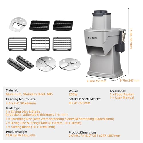 4-In-1 Electric Vegetable Chopper, 200W Vegetable Slicer Food Processor, Veggie Food Cutter With Slicing Shredding Dicing And Striping Function For Commercial Home Use,110V - size: 4-In-1 Electric Vegetable Chopper