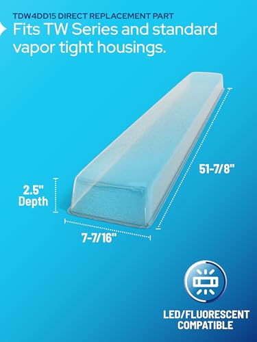 KASTLITE Vapor Tight Fixture Lens Cover Replacement, TDW4DD15, 4-Pack - size: ALP-TDW4DD15