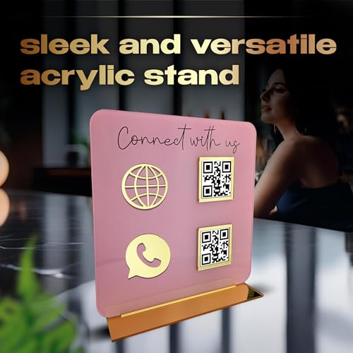 Skywin QR Code Sign for Business, Cash App QR Code Sign Stand - Pink - color: Pink