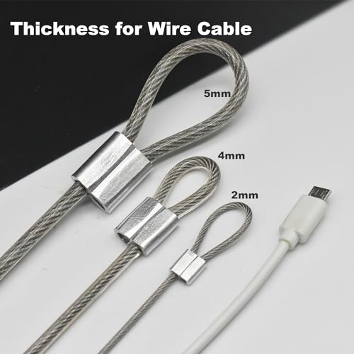 5 Pcs 5mm Wire 24 inch Vinyl Coated Stainless Steel Cable with Loops Short Wire Rope Lanyard Lock Security Chain Link for Outdoor Gates, Clear(5mm x 24inch) - color: Clear, size: 5mm(T) X 24 in(L) 5PCS