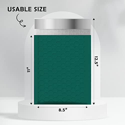 Yens Green Poly Bubble Mailers 8.5x12 25 Pack Usable 8.5x11 - color: Green, size: 8.5" x 12"