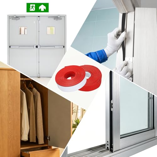 2PCS Smoke Fire Seal Strip 9.8Ft 30mm/1.18" Wx 2mm/0.08" T Red