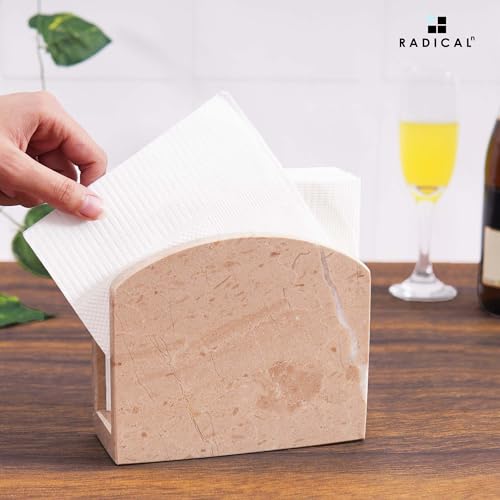 Radicaln Marble Napkin Holder for Table, 6.5 Inch Paper Napkin Organizer - color: Verona
