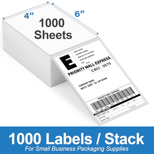 HUOJI 4000 4x6 Thermal Labels 1000/Stack, Commercial Grade - size: 4 Stacks | 4000 Labels