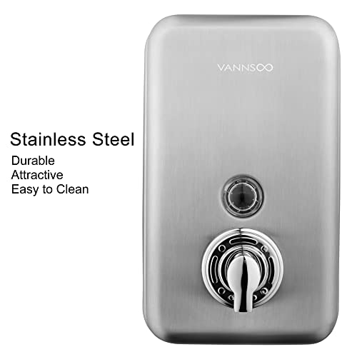 Commercial Wall Mount Stainless Steel Foaming Soap Dispenser, 40 oz (1200ml) Industrial Refillable Foam Hand Sanitizer Dispensers for Bathroom and Kitchen - size: 1200ml (H8)