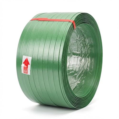 Heavy Duty Green PET Strapping Roll – Polyester Packaging Banding Coil 5/8" x 1000' x 0.035", 1400 lbs Break Strength Pallet Strap, Impact Resistant Plastic Strapping with Self-Dispensing Box - size: 1000 FT Roll