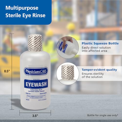 PhysiciansCare Eye Wash Solution, Sterile Isotonic Buffered Solution for Flushing & Irrigating Eyes, 32-oz Bottle - style: Eyewash Refill