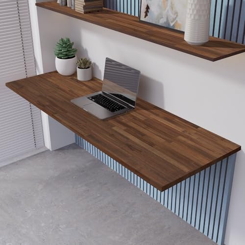 Howizz 60 x 25 in. Solid Wood Table Top, Dark Walnut Stained Acacia Desktop for Standing Desk/Office Tabletop/Countertop, 1in. Thick - color: 2 - Dark Walnut, size: 60"L x 25"W x 1"Th