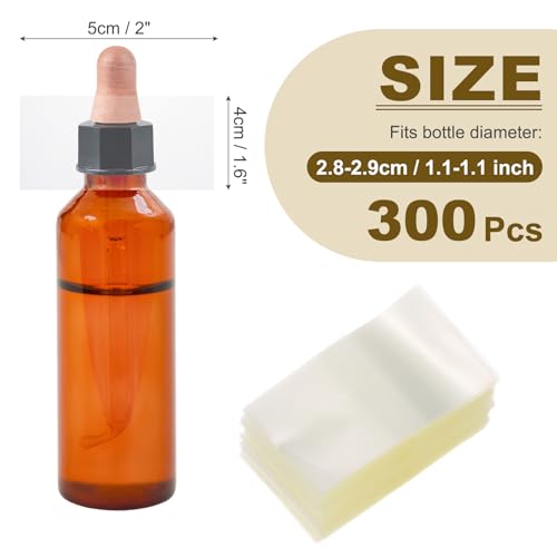 PATIKIL Shrink Wrap Bands 2"x1.6"/50x40mm 300pcs PVC Clear Bottle Seals - size: 2 x 1.6 Inch
