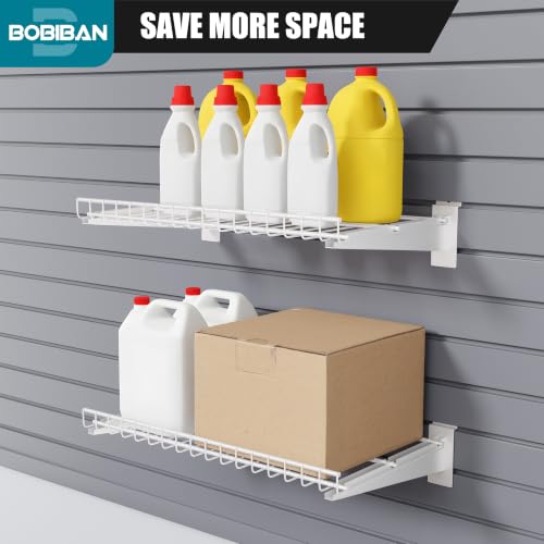 2 Pack Metal Slatwall Shelves 16X8.3 Inch, White - color: White, size: S2PC