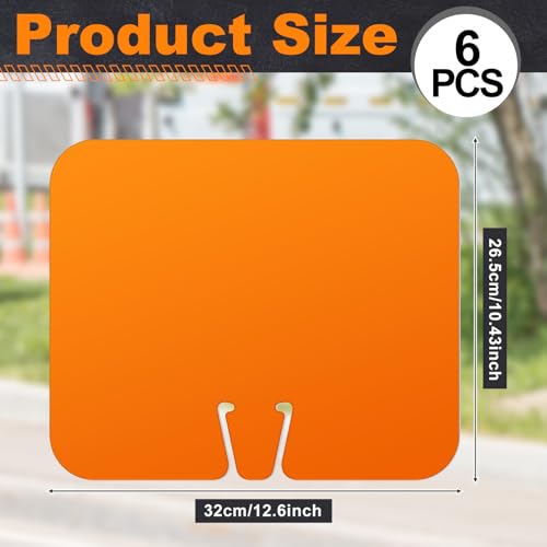 Geetery 6 Pcs Blank Traffic Cone Signs, 10.4"x12.6" Write-on Sign, Orange - color: Orange