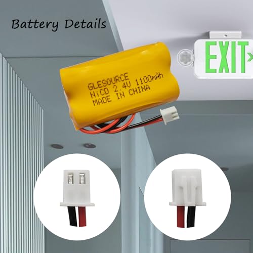XUNTU 2.4V 1100mAh Exit Sign Battery Replacement for Exitronix 10010036 Lithonia 10010034 Interstate NIC1394 BEL-179 Exit Sign Emergency Light (10 Pack) - size: 10 PCS 1100mAh