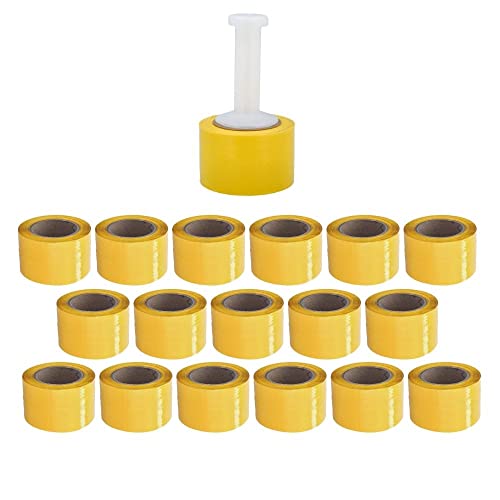 PSBM Dark Yellow Mini Stretch Film/Wrap 3 Inch x 1000 Feet 80 GA 18 Rolls - color: Yellow, size: 3 Inch