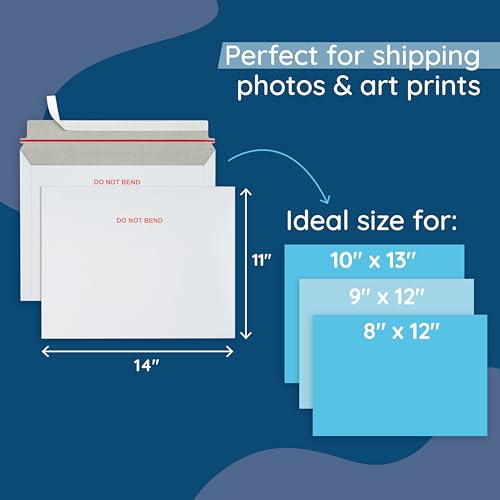 Blue Summit Supplies 50 11" x 14" Photo Mailers, Self Seal, Do Not Bend - size: 11 X 14
