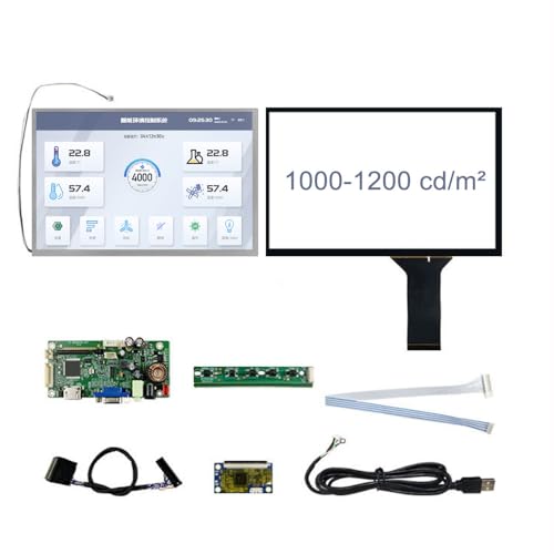 10.1 Inch 1200 Nits Sunlight Readable Touchscreen Monitor, 1280×800 IPS Capacitive Touch Display with HDMI Controller Board for Raspberry Pi 3/4, Outdoor Kiosk, EV Charger, Industrial HMI