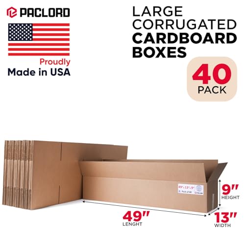 Extra Large Moving Boxes 49"L x 13"W x 9"H, Pack of 40 - color: Pack of 40, size: Extra Large 49x13x9"