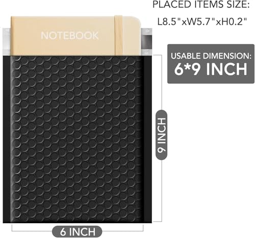 Metronic 9600 Pack Bubble Mailer 6x10" Black Waterproof Padded Envelopes - color: Black, size: 6x10" 9600PC