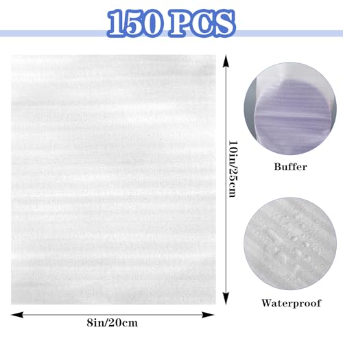 COMNICO 150 Pc Cushion Foam Pouche 8'' x10'' Glass Cup Plate Protector