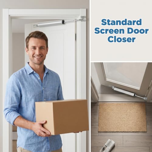 3 Pack Screen Door Closer Kit,Heavy Duty Pneumatic Screen Storm Door Closer
