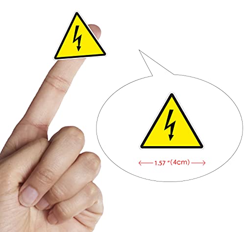dealzEpic - Yellow Triangle Electrical Shock Hazard Risk Warning Sign - Self Adhesive Peel and Stick Vinyl Sticker - 4 cm (1.57 inches) - size: 4 CM