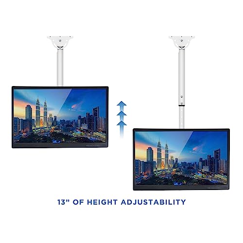 Mount-It! TV Ceiling Mount Bracket, 32-75", 110 lbs, White - color: White, size: 3 Feet