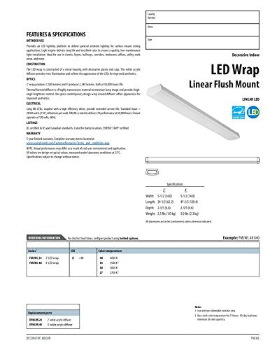 Lithonia Lighting 2' Low-Profile LED Wraparound Light Fixture, 3000K, 120V - color: 3000K Warm White, size: 24 inches, style: 120V