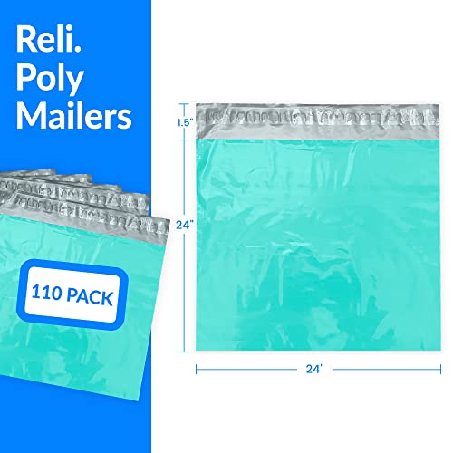 Reli. Poly Mailers 24x24" | 110 Count | Self-Sealing Shipping Envelopes