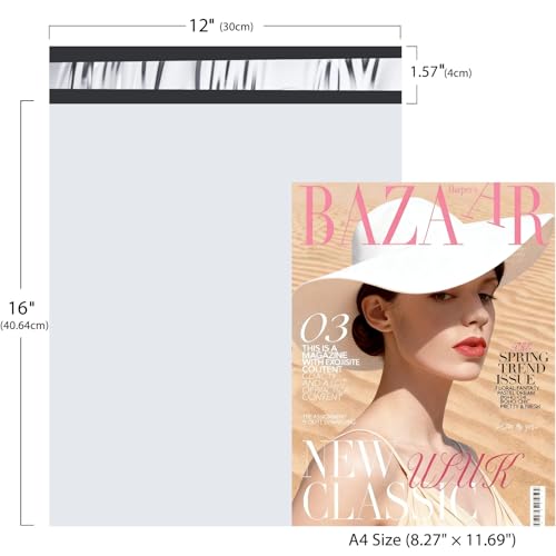 100Pcs Poly Mailers 12x16Inch Adhesive Sealing Envelopes,Mailing Envelopes for Clothing,Mailing Bags for clothing, books and accessories, Waterproof - size: 12*16