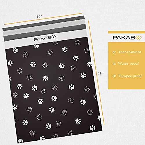PAKABOO Poly Mailer Shipping Bags 10x13 Inch, 100 Pack, Non-Padded Envelopes with Tamper Proof Self-Seal, Paw Print Packaging - color: Paw, size: 10 x 13 inch