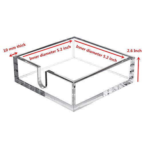 CY craft Acrylic Cocktail Paper Napkin Holder,Decorative Clear Cocktail Napkin Caddy Beverage Napkin holder,Pack of 1 - size: 5.2x5.2x2.6 Inch Cocktail Napkin Holder