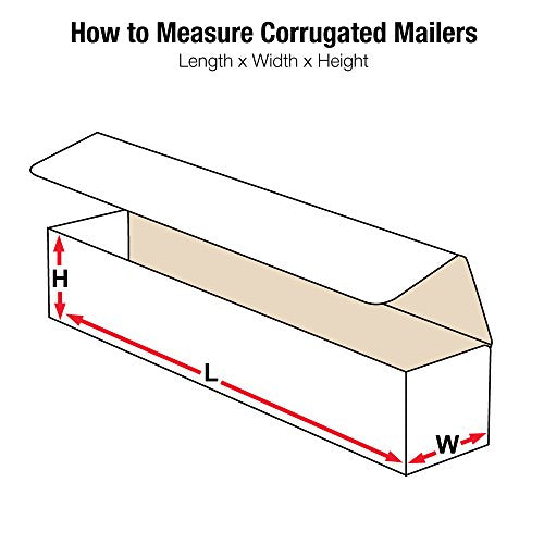 BOX USA Mailer Boxes Large 24"L x 4"W x 4"H 50-Pack - Corrugated Cardboard Box for Shipping, Moving, Mailing, Packing, Packaging and Storage
