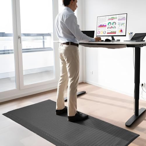 Anti Fatigue Mat 2x7 Ft 15/16" Thick Soft Sponge Ergonomic Mat - size: 83.9"L x 24.4"W x 0.9"Th