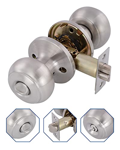 All Keyed Identical Deadbolt Door Knob Combo Set - Single Cylinder Lock With Classic Satin Nickel Exterior Knobs for Entrance and Front Door - color: Satin Nickel Keyed Alike 1DB, size: 1