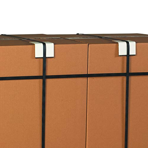BOX USA Fibreboard Medium Duty Strapping Protectors, 2" x 2" x 3", Thickness .160", White, Use to Prevent Strapping from Damaging Edges of Shipments During Packaging and Shipping, Case of 1000