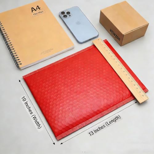 Red 13x10 Inch 25Pcs Bubble Mailing Shipping Seal Packaging Envelope Bags - color: Red-25pcs, size: L13xW10 inch