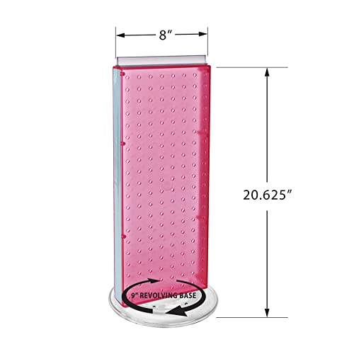 Azar 700508-PNK 8-Inch W by 20-Inch H Revolving Pink Pegboard Counter Unit, Pink - color: Pink, style: Pegboard Only