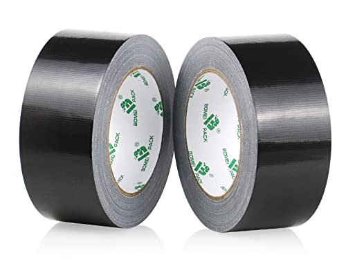 2 Pack Duct Tape Heavy Duty,9 Mil Thickness,2 Inches x 30 Yards,Strong Industrial Strength,Flexible,No Residue,Waterproof and Tear by Hand,Multi-Use for Indoor & Outdoor Repairs(Black) - color: Black