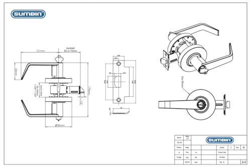 Grade 2 Commercial Heavy Duty Storeroom Door Lever Lockset, ADA, Satin Chrome Finish - color: Storeroom