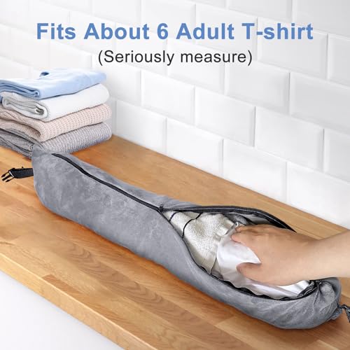 2Pack Stuffable Travel Pillow for Extra Luggage, Velvet Travel Neck Pillow with Adjustable Neck Size, Fits About 6 T-Shirts Travel Essentials Multifunctional Sleeping Rest Cushion - size: 2PACK
