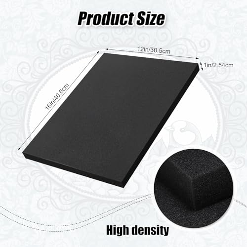 12 Pcs Polyurethane Foam Sheets, 12" X 16" X1" Tool Box Polyurethane Pads