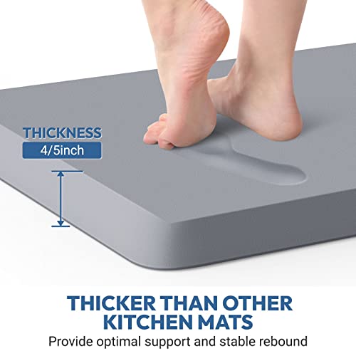4/5 Inch Thick Kitchen Mat - Cushioned Anti Fatigue Mats for Kitchen Floor - Easy to Clean, Waterproof, Non-Slip Kitchen Rug for Sink, Office, Kitchen (20''x32'' Grey) - color: Grey, size: 32"L x 20"W x 0.8"Th