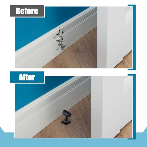 Yaocom 1 Pack Heavy Duty Floor Mounted Door Stop 3 in Aluminum Door Stopper - color: Black