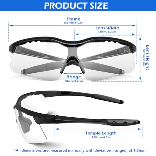OXG Safety Glasses for Men Women, ANSI Z87 UV Protection Protective Eyewear - color: 24p-clear