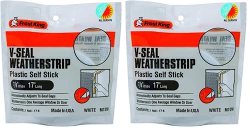 Frost King M13WH V-Seal Weather-Strip 7/8-Inch by 17-Feet White, 7/8" x 17' (Pack of 2) - size: 17 Foot (Pack of 2)