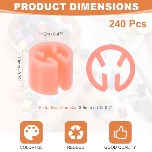 uxcell 240Pcs Clothes Hanger Size Markers,Fit 3-5mm Rod Tags,Light Pink - color: Light Pink