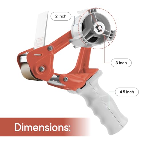 TAPEWELL Heavy Duty Metal Frame Packing Tape Dispenser Gun, 2 inch, Orange - color: Orange, size: 2 Inch