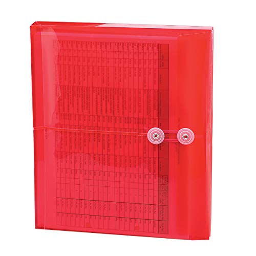 Smead Poly Envelope, 1-1/4" Expansion, String-Tie Closure, Side Load, Letter Size, Red, 5 per Pack (89527) - color: Red, size: 9-3/4 x 11-5/8 Inches (5-Pack)