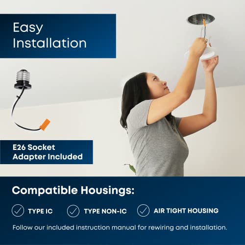 Feit Electric 4in LED Retrofit Recessed Downlight, 75W Eq, 2700K, 6 Pack - color: 2700K Soft White, size: 6 Count (Pack of 1)
